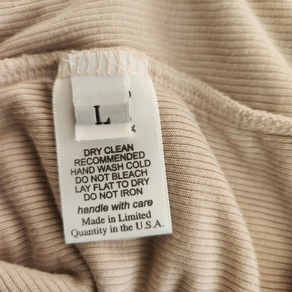 NWT REVOLVE Michael Lauren Tan Cream Long Sleeve Henley Dress Size Large - Picture 9 of 15